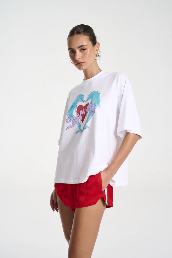 SUMMI SUMMI - I HEART DOLPHINS TEE - WHITE TROPPO