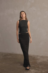 RAEF THE LABEL - CHARLOTTE JERSEY MAXI SKIRT - BLACK