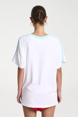 SUMMI SUMMI - SUMMI TEE - WHITE/ AQUA