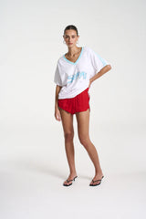 SUMMI SUMMI - SUMMI TEE - WHITE/ AQUA