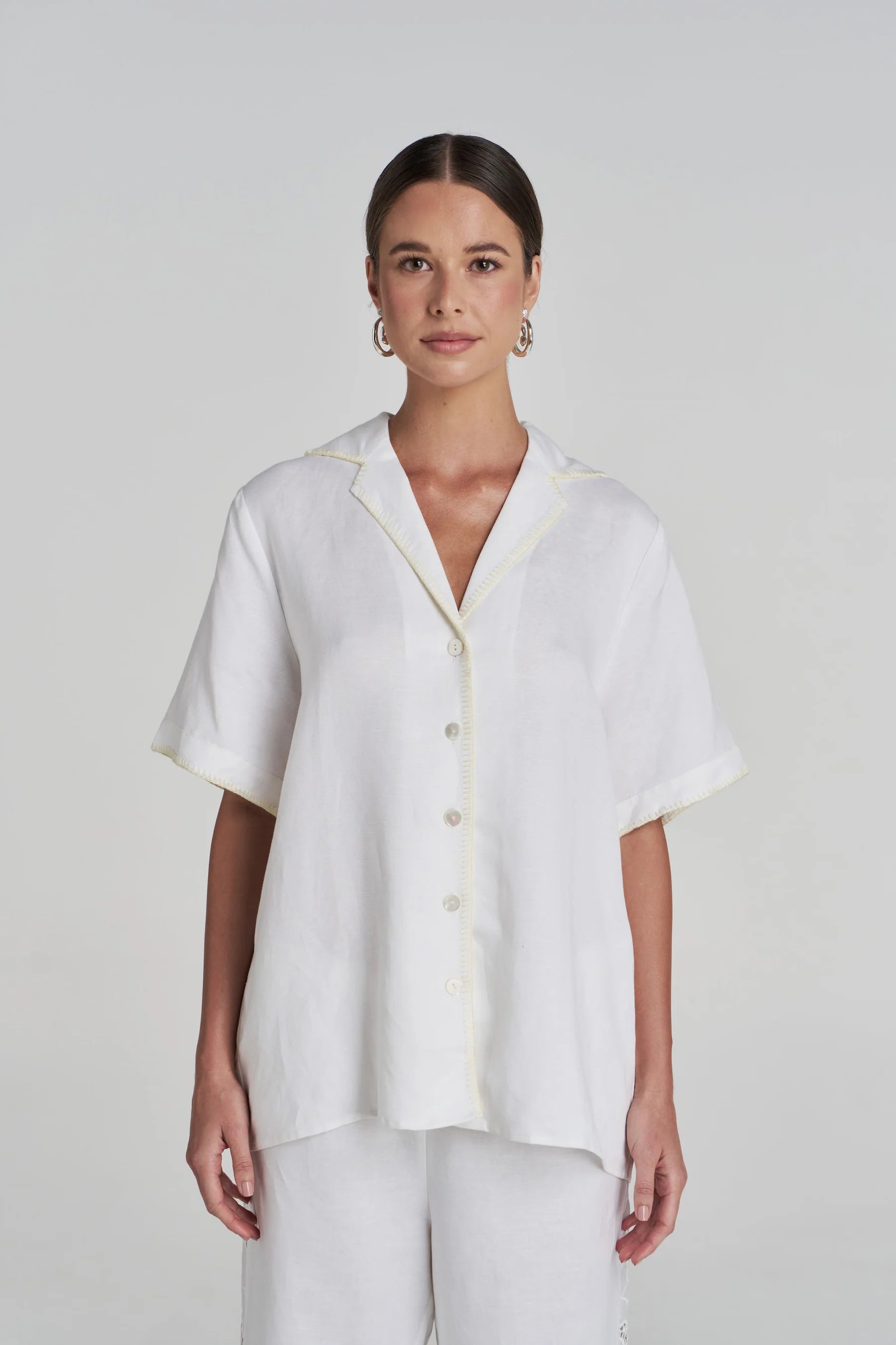 SUMMI SUMMI - SS ANGLAISE SHIRT - WHITE