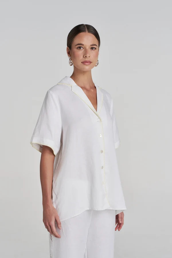 SUMMI SUMMI - SS ANGLAISE SHIRT - WHITE