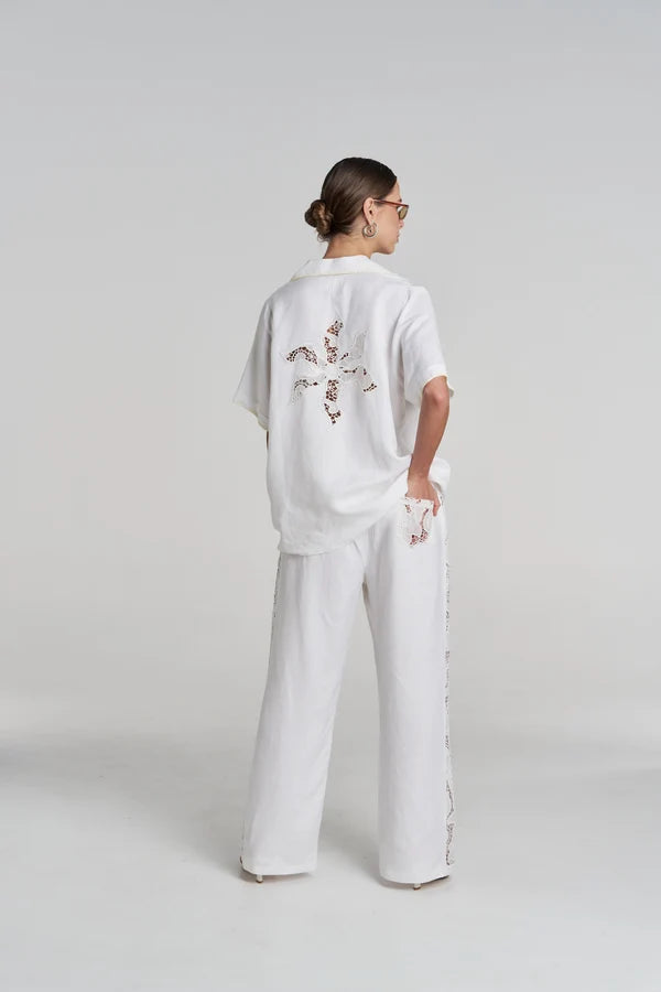 SUMMI SUMMI - RELAXED ANGLAISE PANT - WHITE