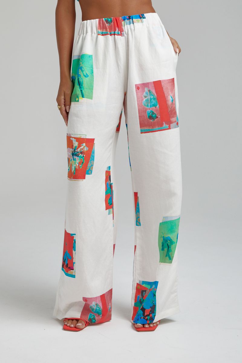 SUMMI SUMMI - LINEN PANTS - MONTAGE WHITE