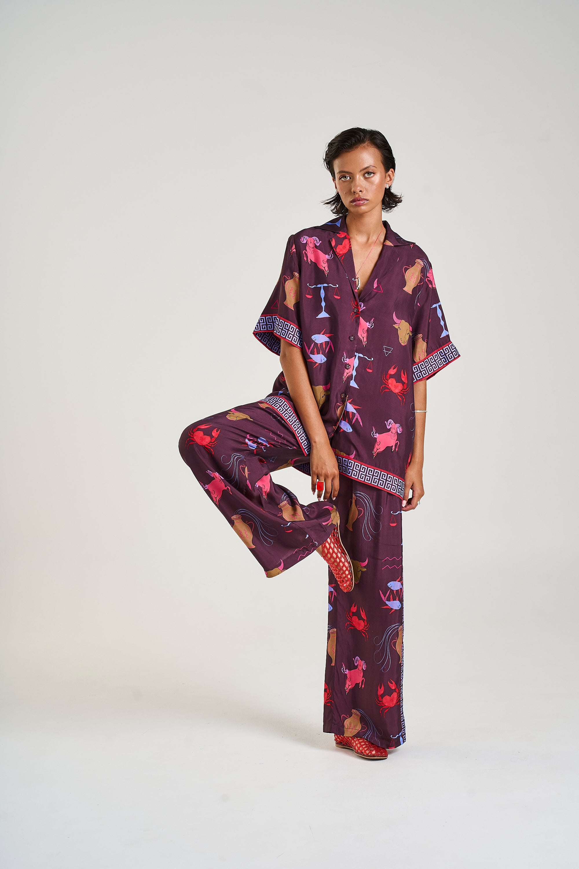 SUMMI SUMMI - BUTTON UP SS SHIRT - ZODIAC