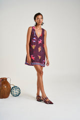 SUMMI SUMMI - V-NECK SHIFT DRESS - ZODIAC