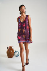 SUMMI SUMMI - V-NECK SHIFT DRESS - ZODIAC
