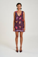 SUMMI SUMMI - V-NECK SHIFT DRESS - ZODIAC
