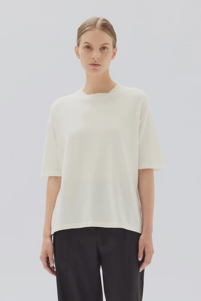 ASSEMBLY LABEL - COTTON CASHMERE RELAXED TEE - CHESTNUT