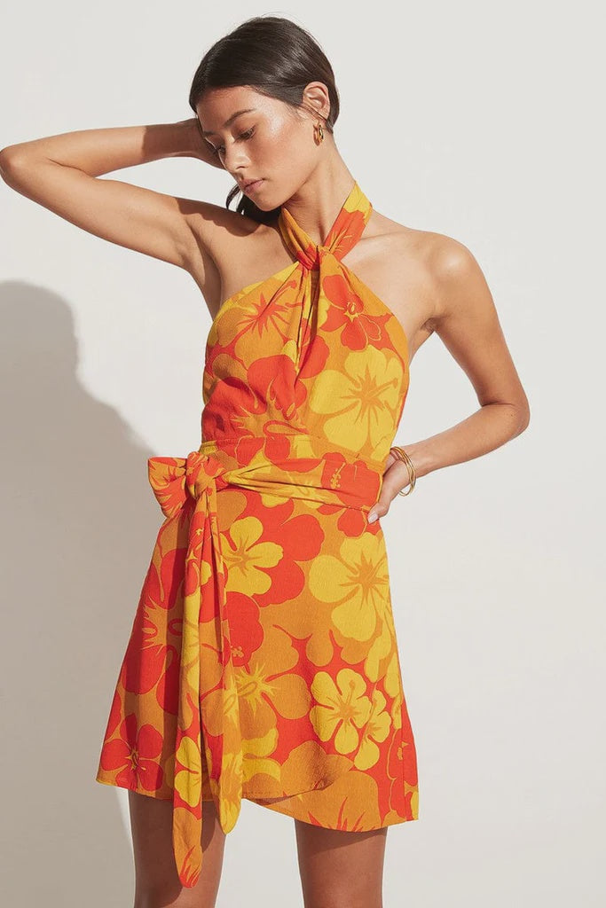 FAITHFULL THE BRAND - ODETTE MINI DRESS - SURFS UP FLORAL PRINT